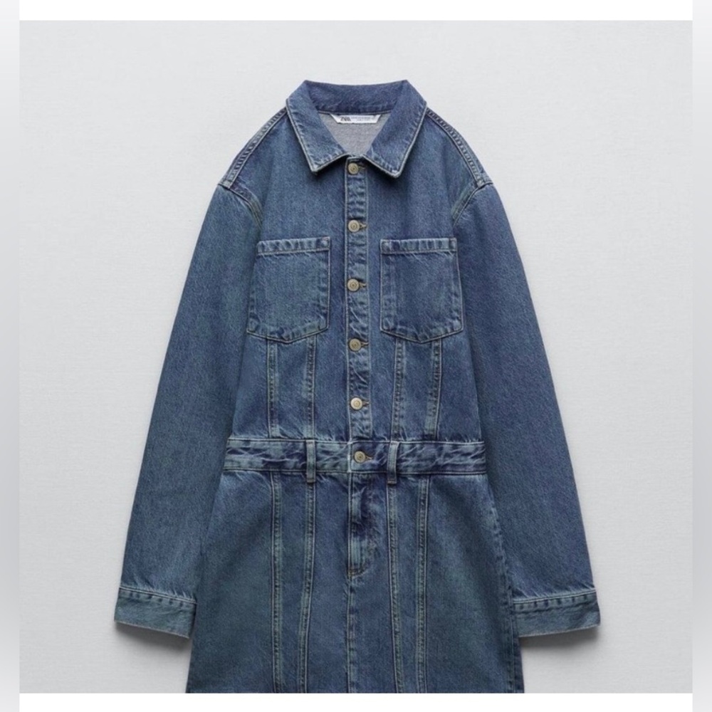 Zara Denim Button-Front dress